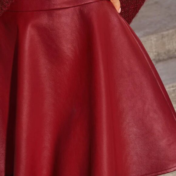 Flirt Edit Pleated Leather Mini Skirt - Picture 3 of 6